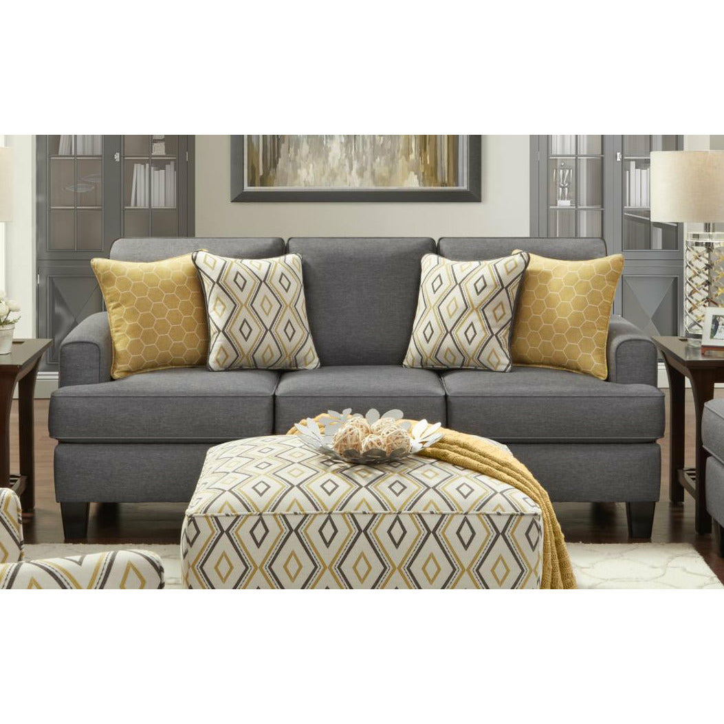 Maxwell Gray Dijon Sofa - Modern 3-Seater Couch with Soft Fabric Upholstery, Sturdy Wooden Legs - Perfect for Living Room, Lounge, or Home Theater