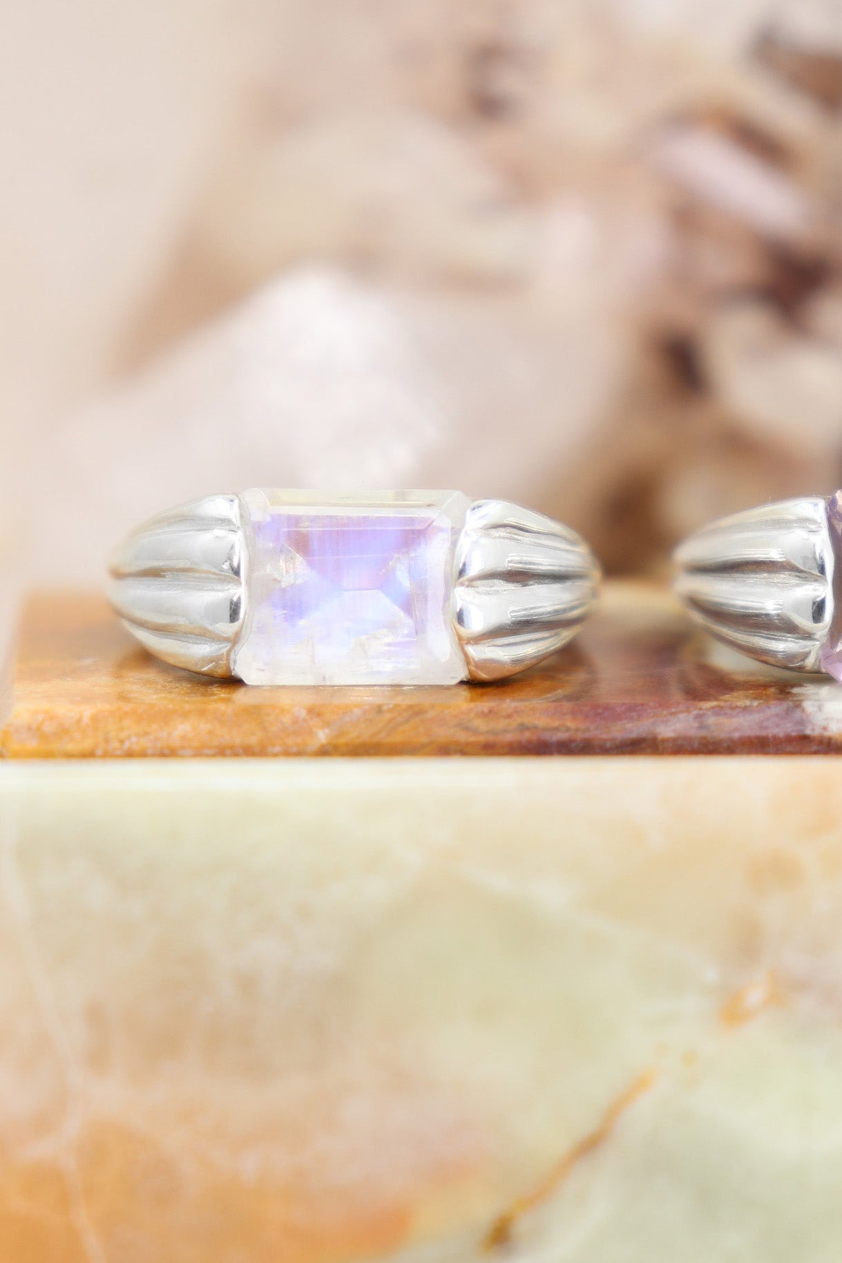Alchemy Moonstone Silver Ring for Women - Elegant Healing Crystal Jewelry for Meditation, Yoga & Spiritual Gifts