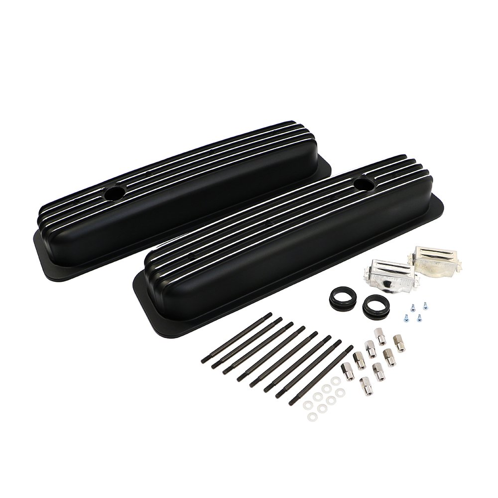 High-Performance SBC Short Valve Covers for Small Block Chevy Engines - Durable Aluminum Valve Covers for Chevy 350, 305, 327 - Perfect for Engine Upgrades, Hot Rods & Classic Car Restorations