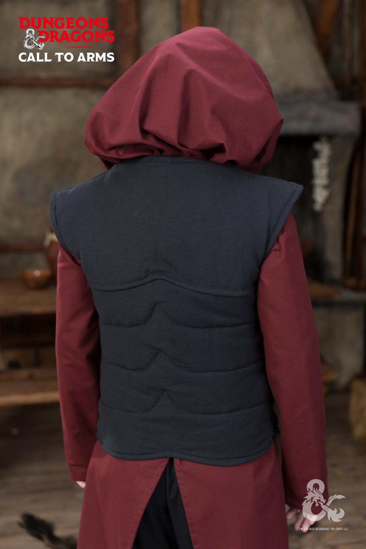 Dungeons & Dragons Paladin Vest Black - Medieval Fantasy Cosplay Costume for LARP, D&D Game Nights & Renaissance Fairs