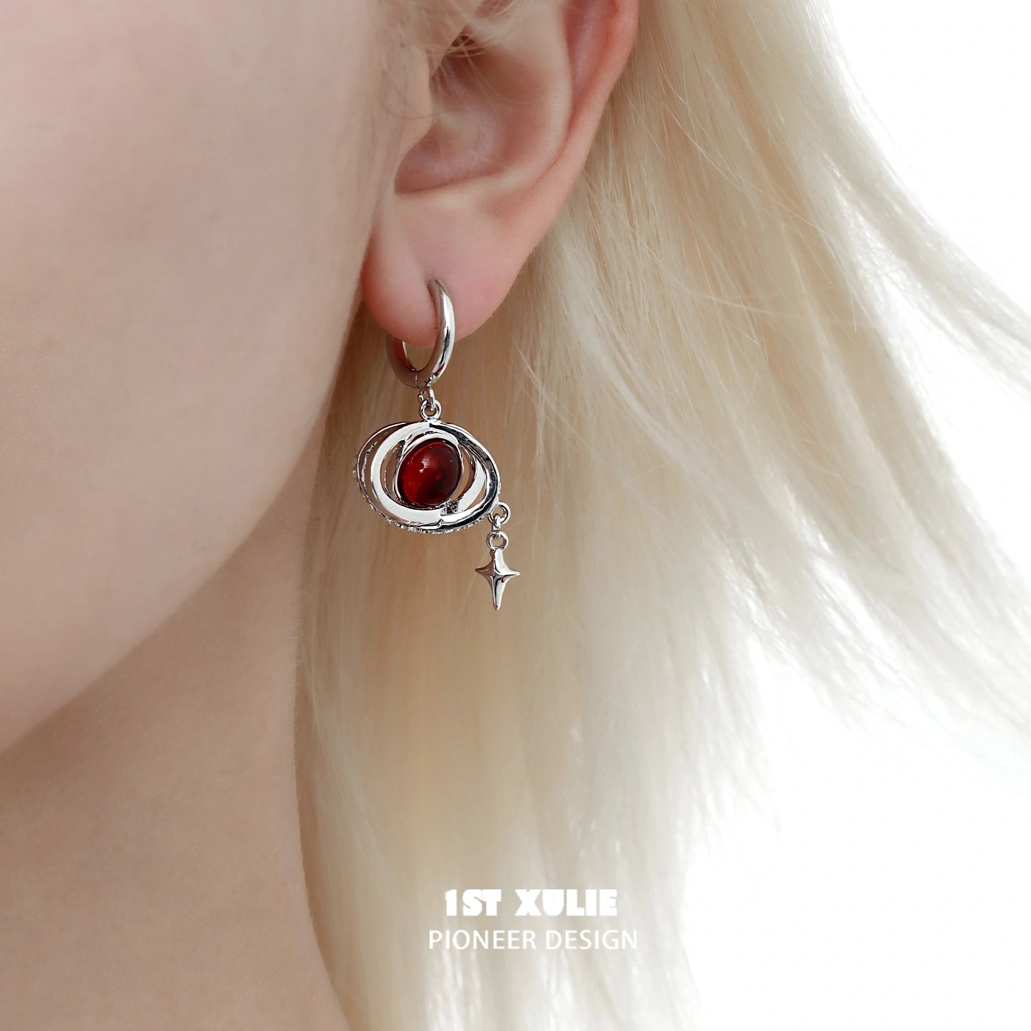 Red Nebula 18K Gold Plated Earrings for Women - Elegant Dangle Earrings for Party, Wedding & Evening Wear | Hypoallergenic Fashion Jewelry Gift