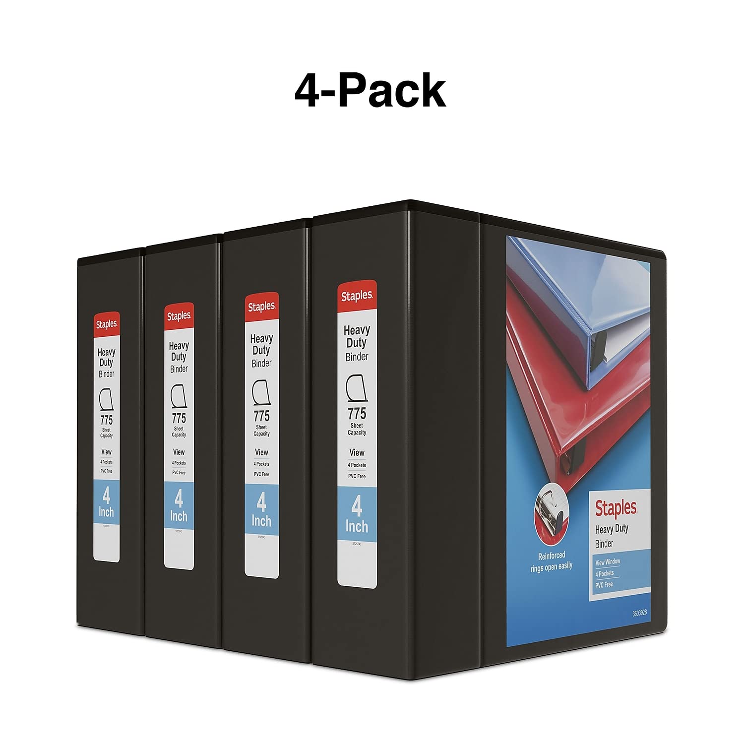 Heavy-Duty 4-Ring Binder with Clear View Cover - Durable Document Organizer for Office, School & Presentations | Letter Size 3 Inch Capacity