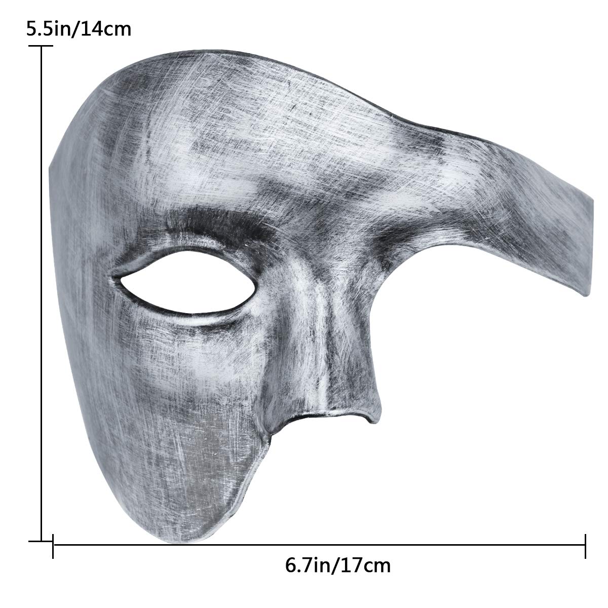 Thmyo Half Face Venetian Carnival Mask - Vintage Phantom of the Opera Design for Men - Perfect for Masquerade Balls, Halloween Costumes & Themed Parties