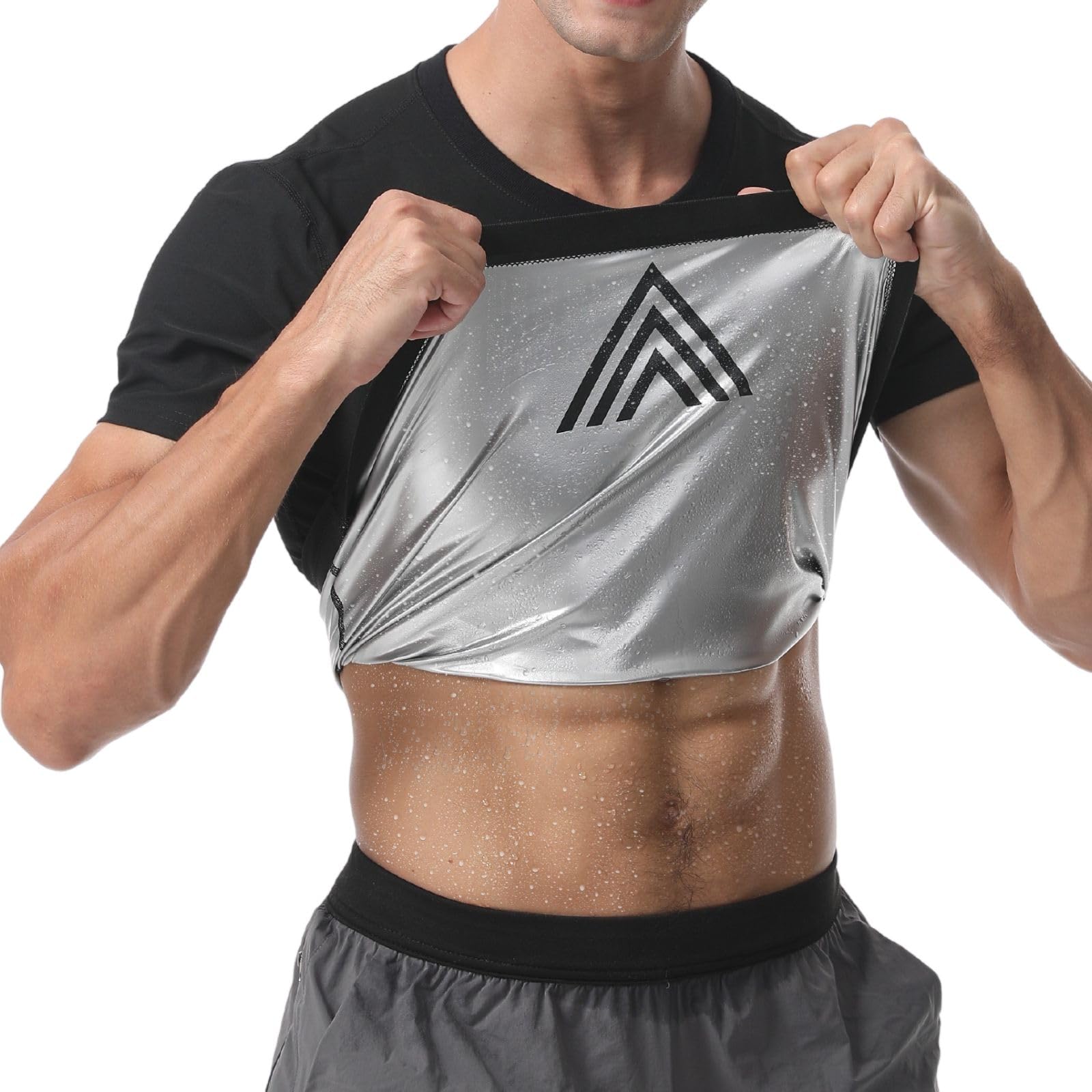 Men’s Sauna Suit Shirt - Heat Trapping Sweat Compression Vest for Weight Loss & Workout, Breathable Shapewear Top for Gym, Running & Fitness Training