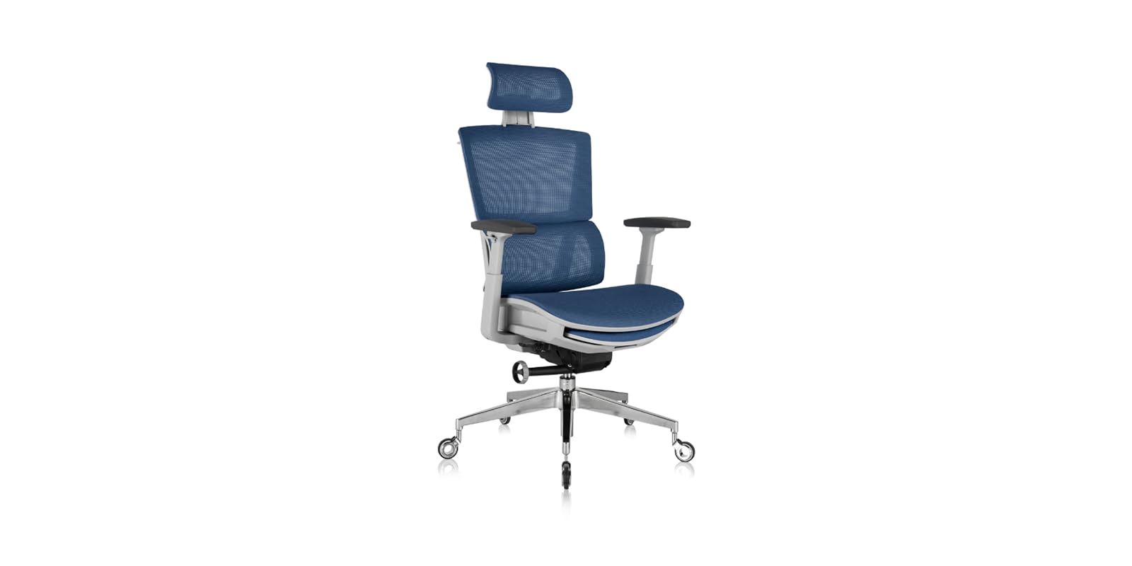 Nouhaus Rewind Ergonomic Office Chair with Adjustable Footrest & Lumbar Support - High Back Mesh Computer Desk Chair with Wheels for Home & Office - Comfortable Swivel Task Chair for Long Hours Work (Navy Blue) - Perfect for Remote Work, Gaming & Study Sessions