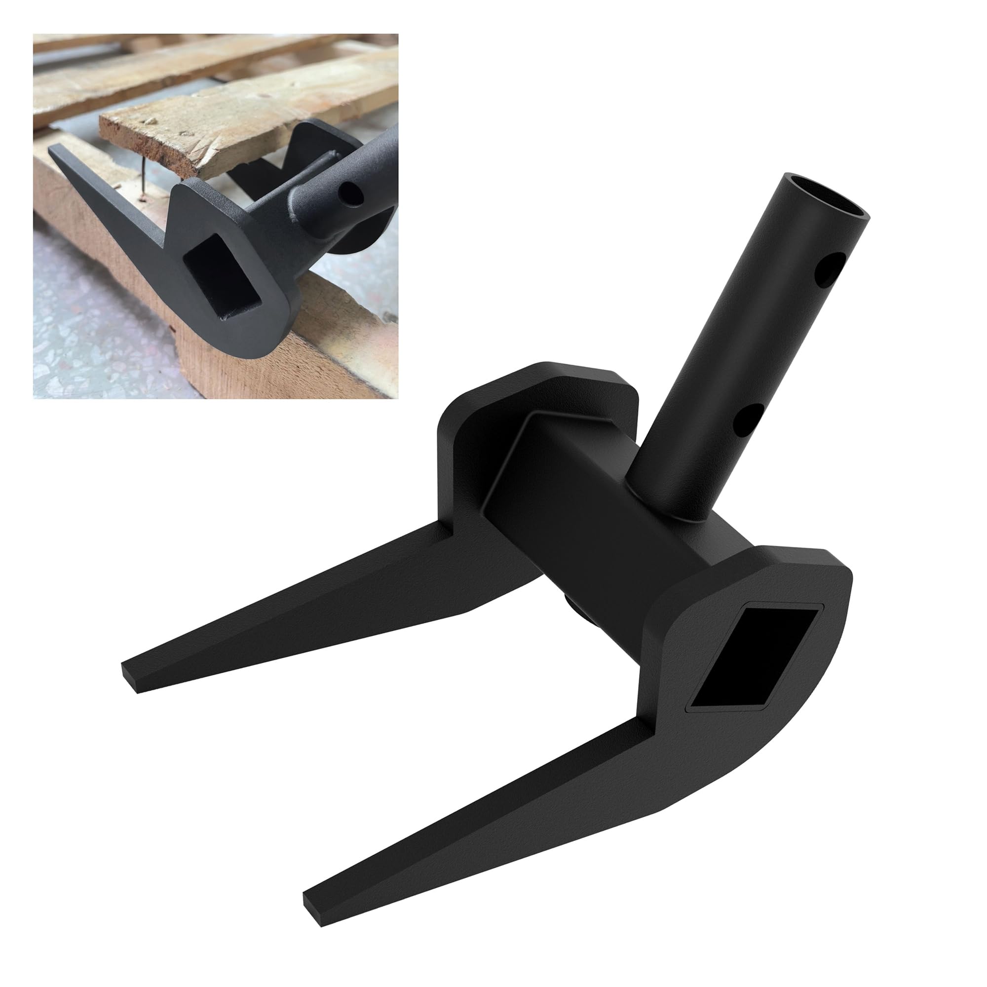 1PCS Heavy Duty Pallet Buster Tool - Wooden Pallet Breaker & Deck Board Puller for Efficient Pallet Disassembly | Durable Black Pallet Removal Tool for Warehouse, Construction & DIY Projects
