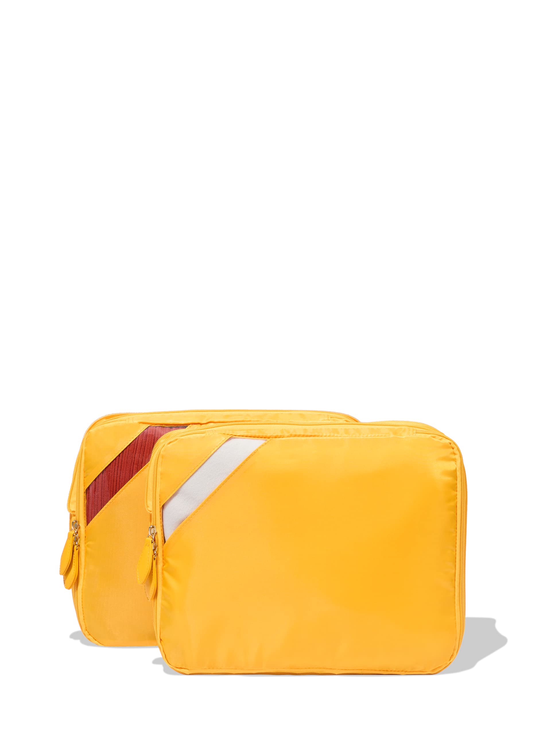 Paravel Expandable Compression Packing Cubes for Travel - 2 Pack Luggage Organizers (Canyon Yellow) | Perfect for Suitcases, Backpacks & Closet Storage | Space-Saving Travel Accessories