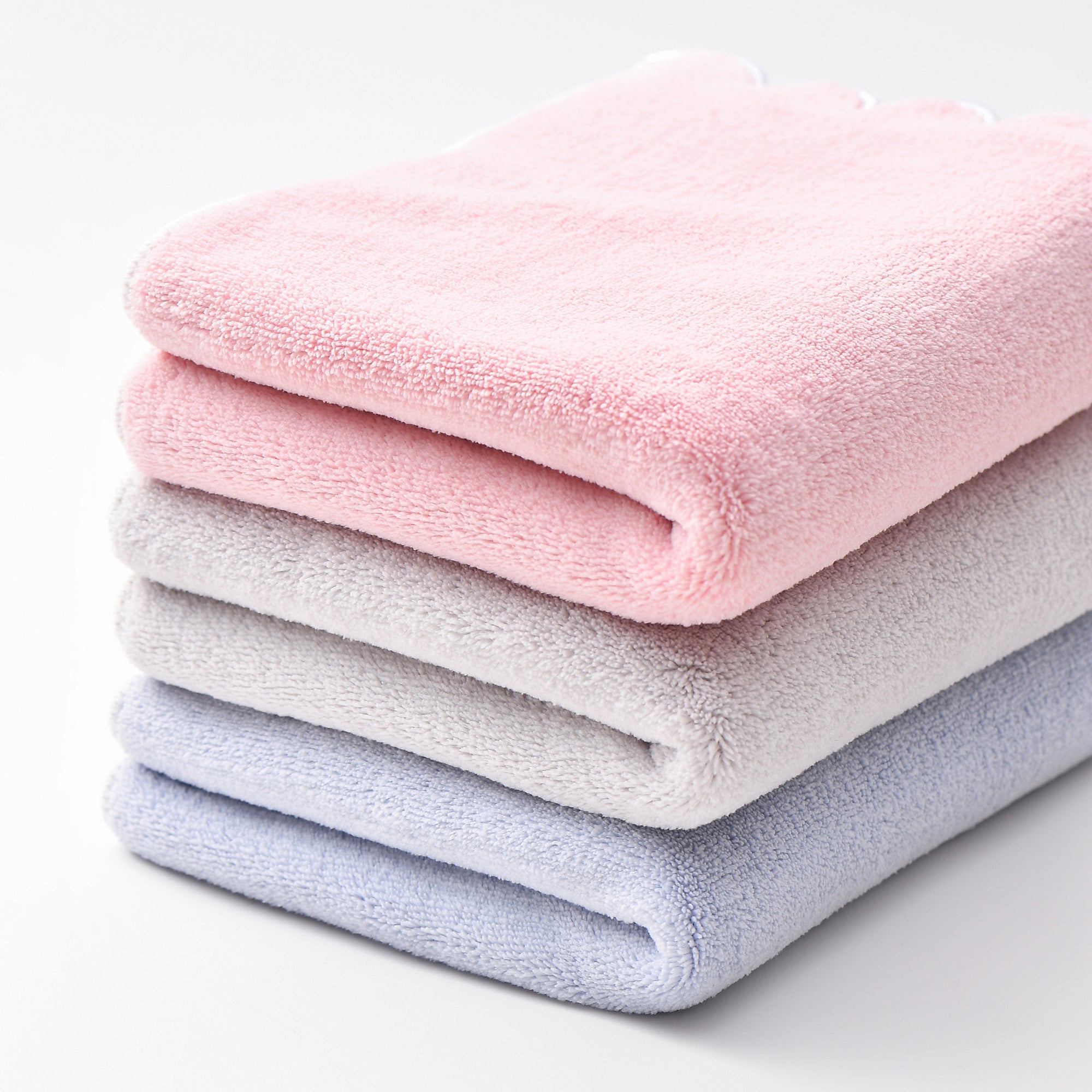 Premium Microfiber Face Towel - Soft & Absorbent Scallop Edge Light Blue Washcloth for Gentle Skin Care, Makeup Removal & Spa Use