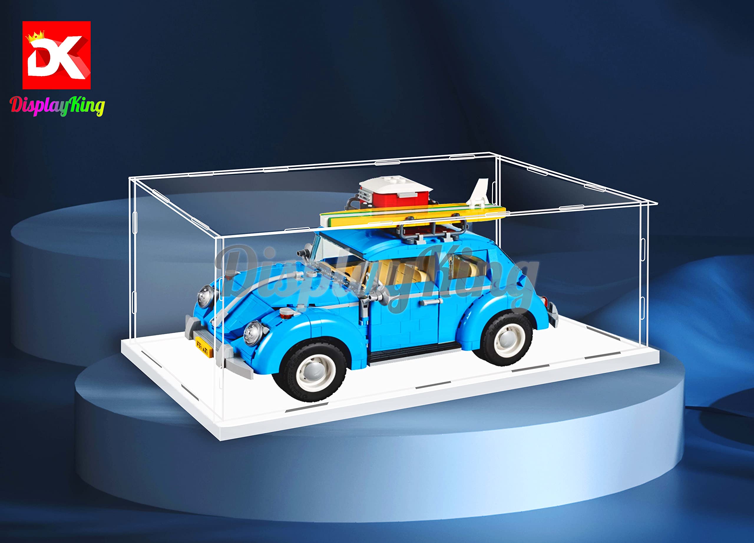 3mm Thick Acrylic Display Case for Volkswagen Beetle 10252 Model - Perfect for Showcasing & Protecting Your LEGO Car Collection at Home or Office