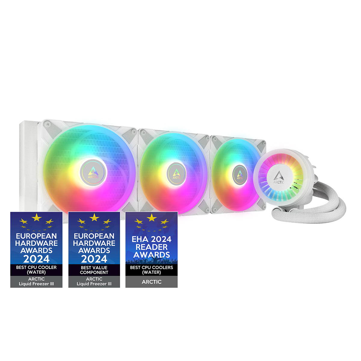 Arctic Liquid Freezer III 420 A-RGB AIO CPU Liquid Cooler - White | High-Performance Cooling for Gaming PCs & Workstations | Perfect for Overclocking & Silent Operation