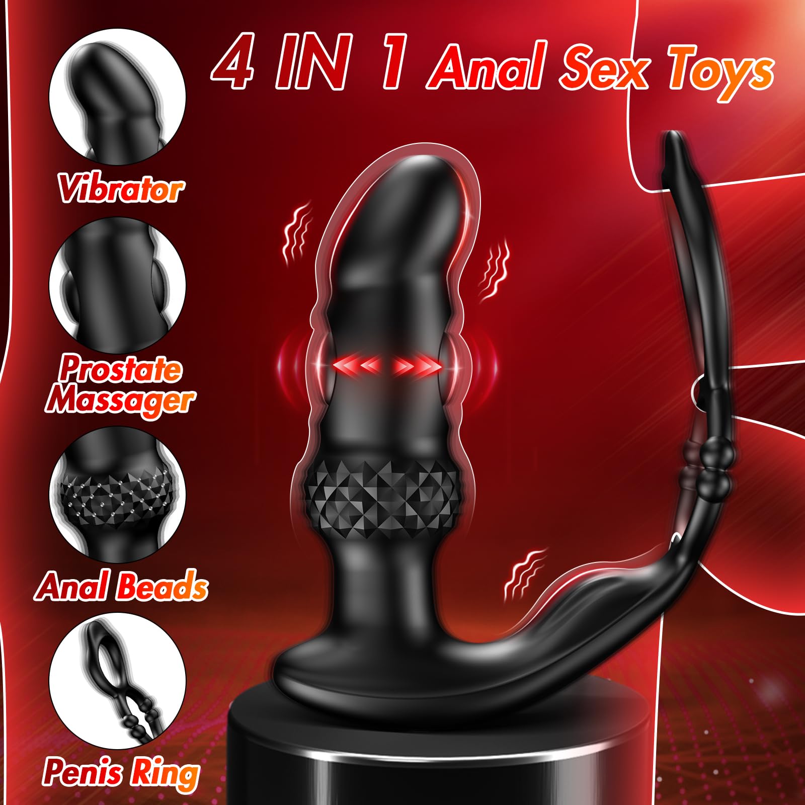 Premium Prostate Massager for Men - Remote Control Anal Vibrator with 10 Vibration & 3 Tapping Modes, P-Spot Stimulator for Couples Play - Perfect for Solo Exploration & Intimate Partner Play