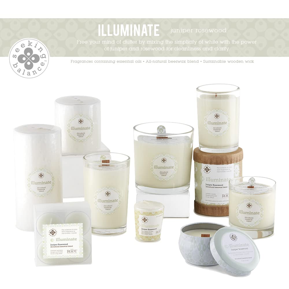 Seeking Balance Beeswax Blend Spa Candle - 8oz Aromatherapy Candle with Juniper & Rosewood for Relaxation, Meditation & Home Decor