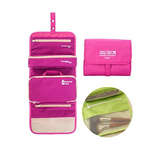 Lazymarts Detachable Travel Shower Bag - Waterproof Cosmetic & Makeup Organizer for Long Trips (Hot Pink) | Perfect for Camping, Gym, Beach & Vacation Essentials Storage