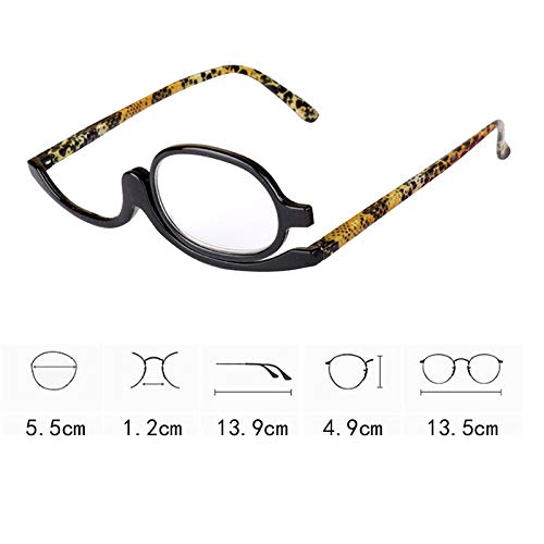 Aisi Magnifying Makeup Glasses with Flip Down Lens - 5X Magnification Cosmetic Eyewear for Precise Eyebrow Shaping, Eyeliner & Lash Application - Perfect for Women's Beauty Routine, Salon Professionals & Home Use