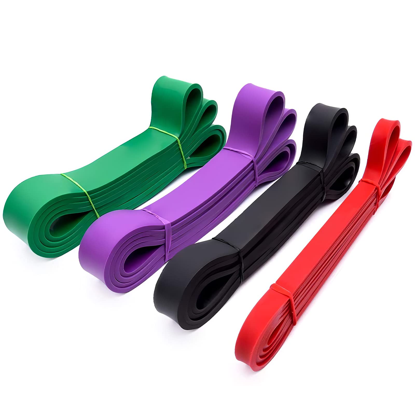 Pull Up Resistance Bands Set of 4 - Workout Assistance Bands for Men & Women - Powerlifting, Gym & Home Fitness Training - Includes Carry Bag (4pcs) - Perfect for Strength Training, Mobility Exercises & Home Workouts