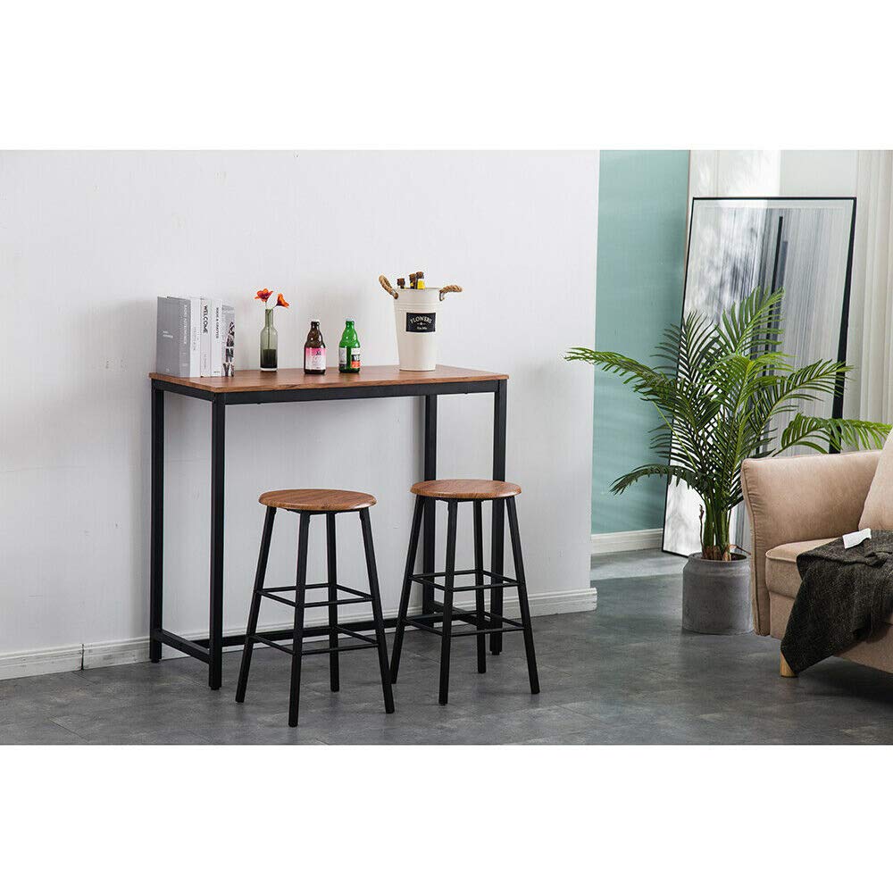Light Brown 3-Piece Pub Table Set with Bar Stools - 41.75