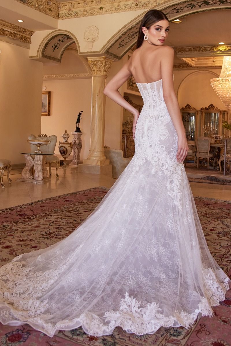 LaDivine CD928 Strapless Wedding Gown – Elegant Bridal Dress for Church Ceremony & Romantic Vows | Perfect for Beach Weddings & Formal Receptions