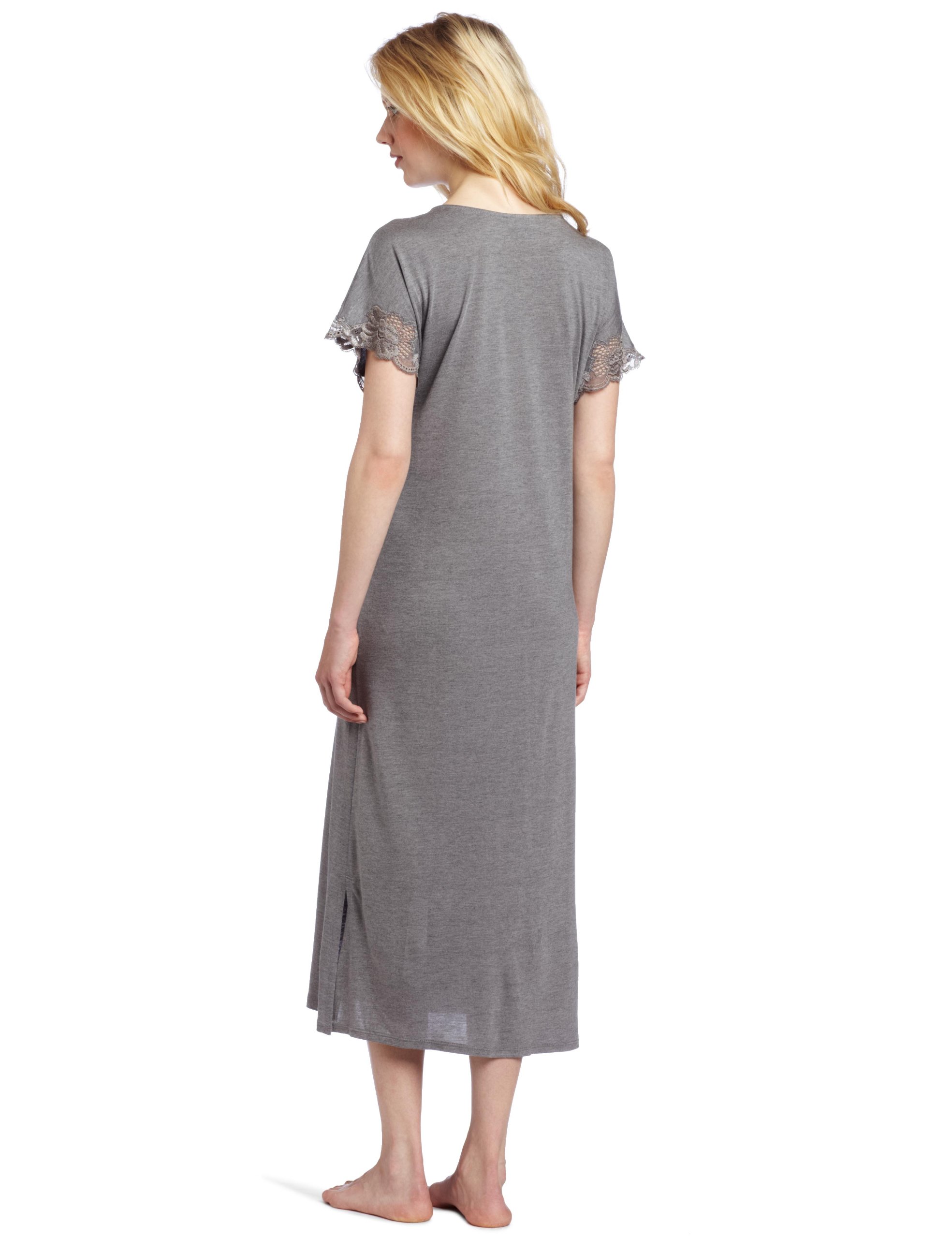 Natori Women's Zen Floral Covered Nightgown - Soft Sleepwear for Women, Comfortable Night Dress with Floral Pattern - Perfect for Relaxing at Home or Overnight Travel
