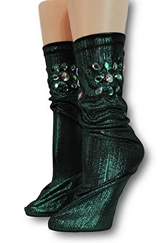 Custom Beaded Rhinestone Fashion Socks for Women - Elegant Crystal Stockings (1 Pair) - Perfect for Parties, Weddings & Special Occasions