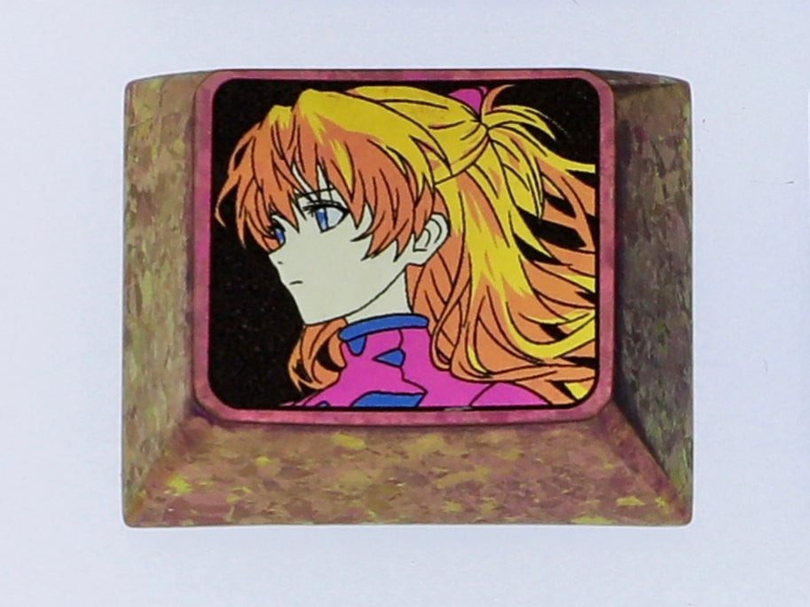 Colorful Titanium Alloy Anime Keycaps - EVA, Asuka Langley Soryu & Ayanami Rei 1.25U Custom Mechanical Keyboard Keycaps for Gaming PC Setup