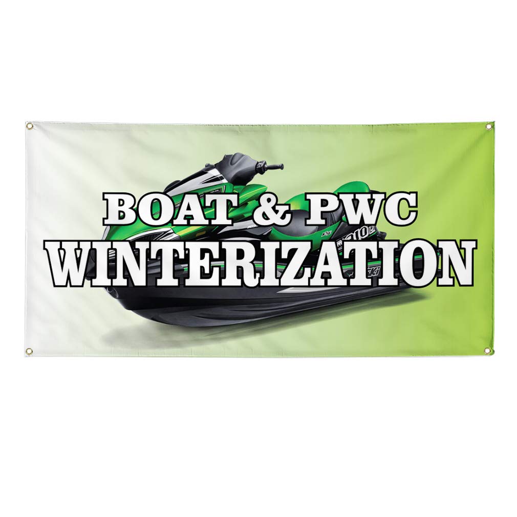Premium Vinyl Banner - 48x96 Inches, Weatherproof & Durable with 8 Grommets - Ideal for Boat & PWC Winterization, Business Signs, Outdoor Advertising & Industrial Yard Use - Multiple Sizes Available (Green)