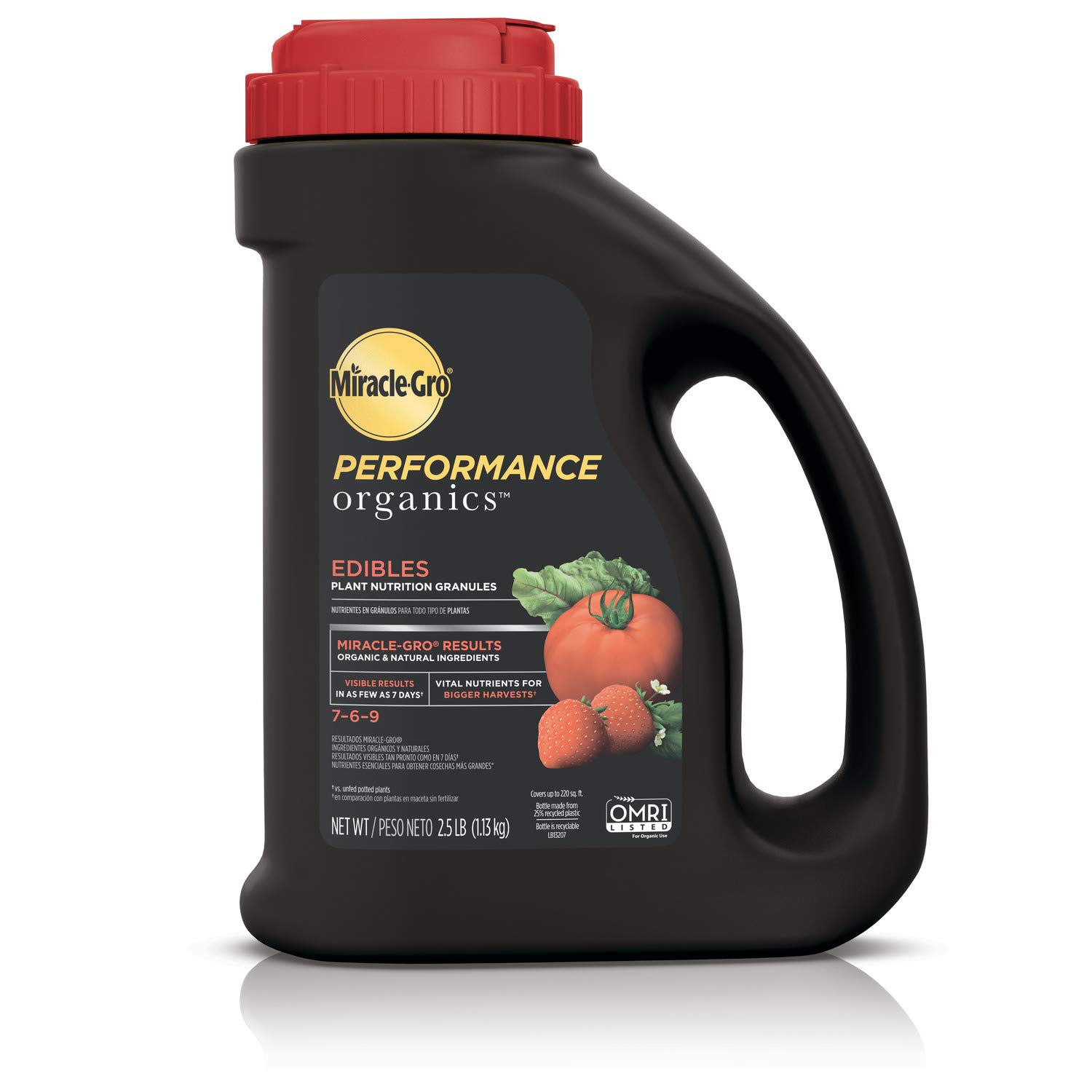 Miracle-Gro Performance Organics Edibles Plant Food Granules - Natural & Organic Nutrition for Tomatoes, Vegetables, Herbs, Fruits - 2.5 lb - Perfect for Organic Gardening & Homegrown Produce