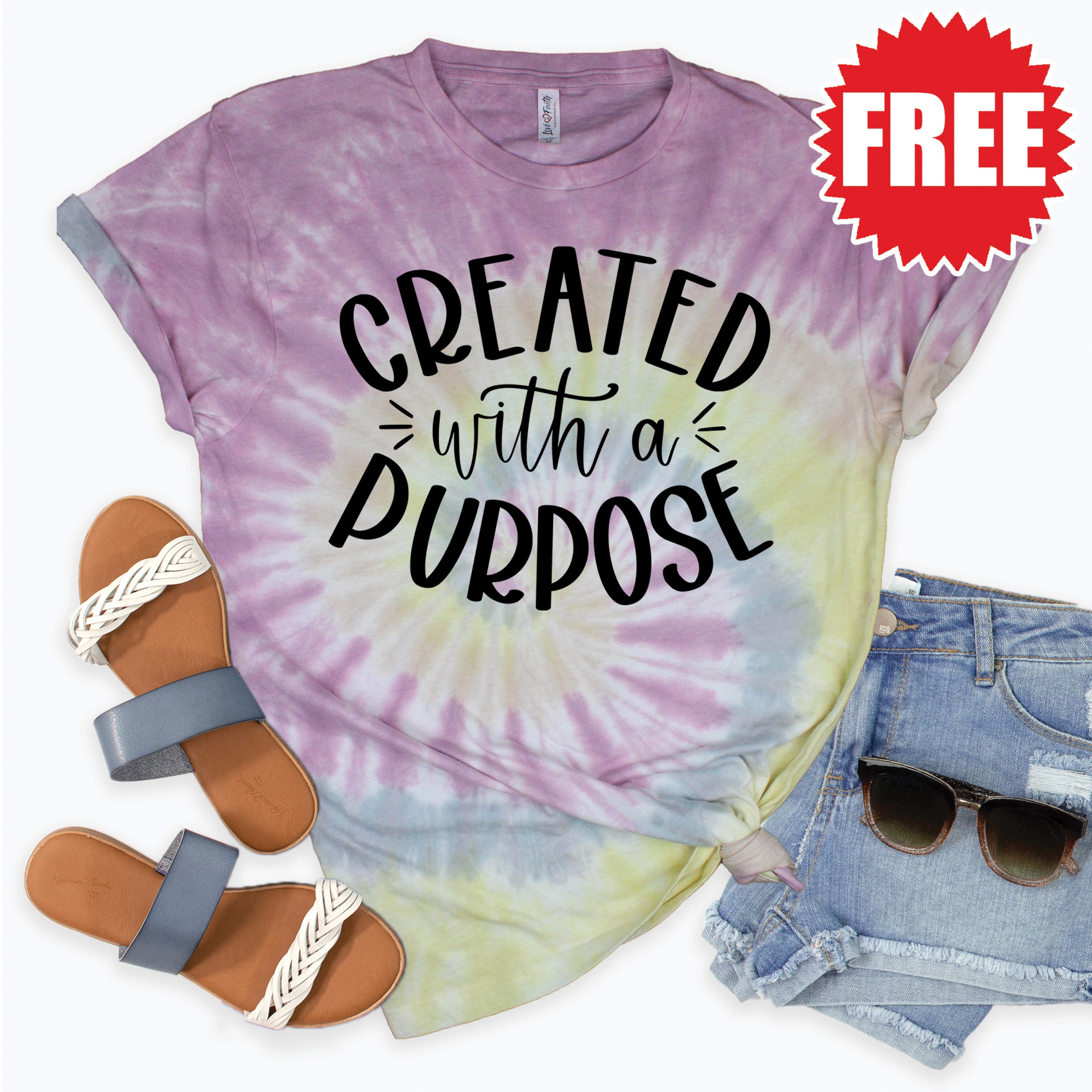 Purpose Tee - Desert Rose Tie Dye T-Shirt for Women | Soft Cotton Casual Wear | Perfect for Summer Outings, Beach Trips & Music Festivals