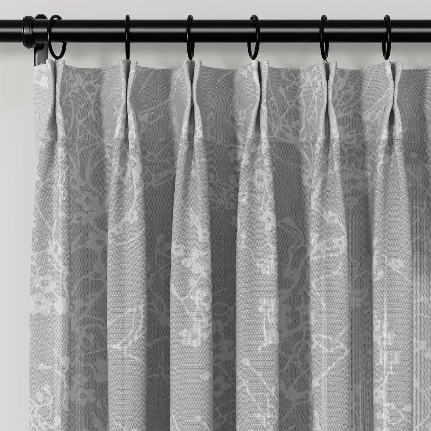 Freya Linen Semi-Sheer Jacquard Pleated Curtains - Elegant Window Treatment for Living Room & Bedroom