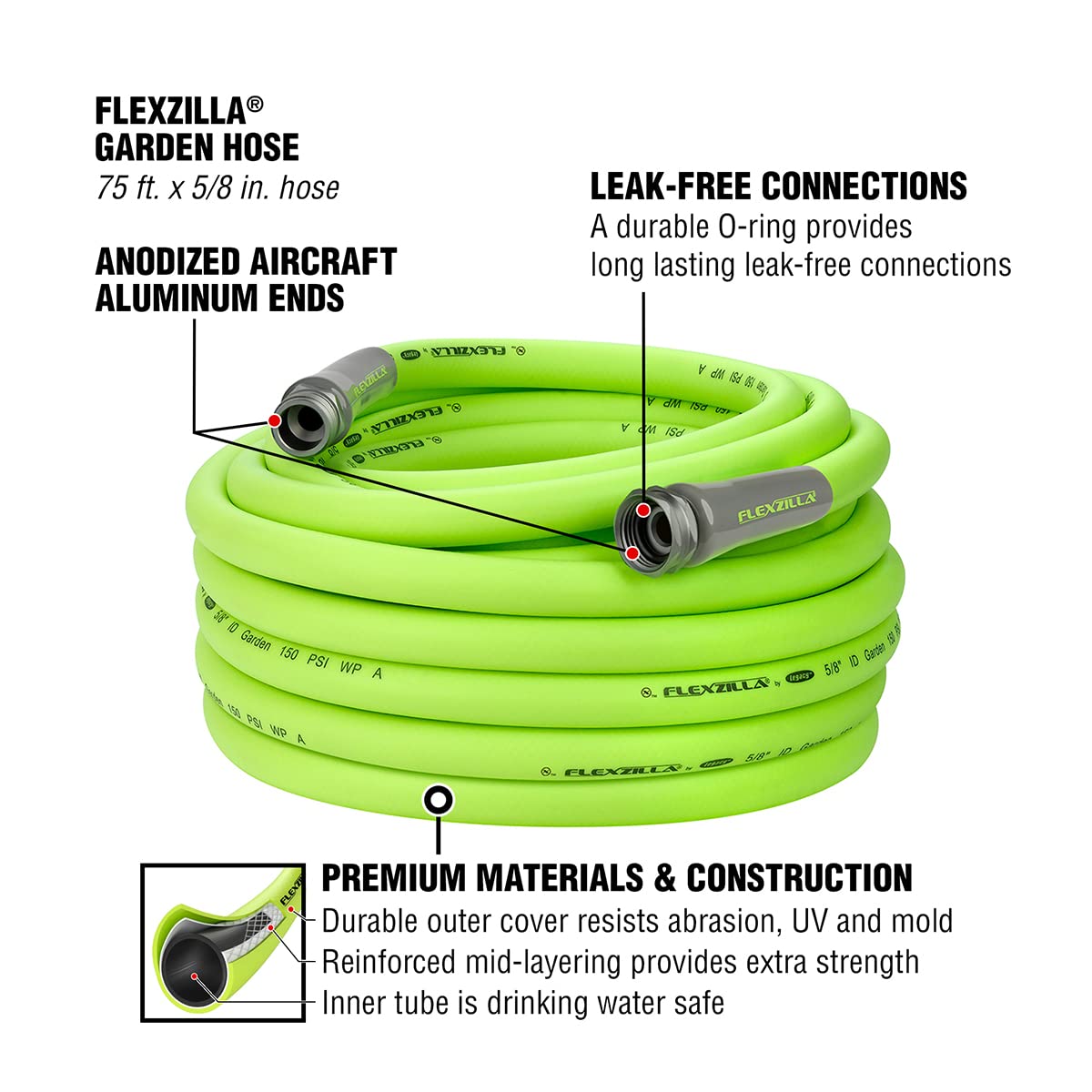 Liberty Basics 510 Wall Mount Hose Reel with Flexzilla 5/8