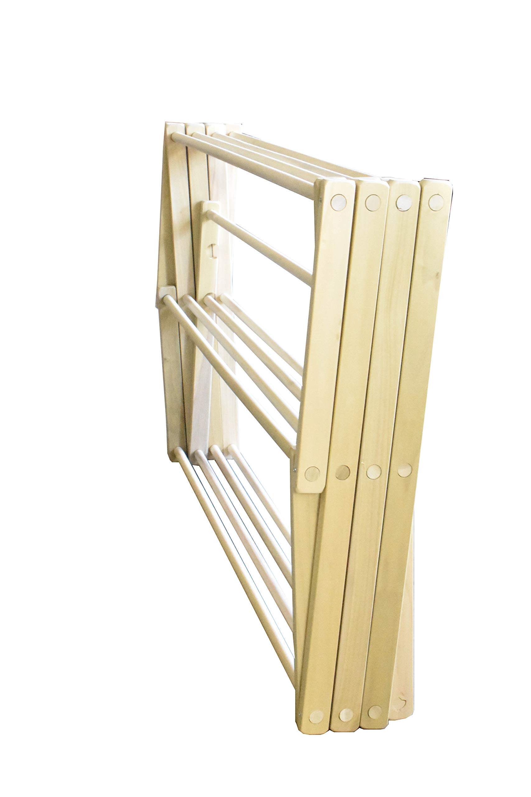 Handmade Amish Wooden Folding Clothes Drying Rack - Large 4'x6' for Laundry, Blankets & Outdoor Use | Space-Saving Home Organization