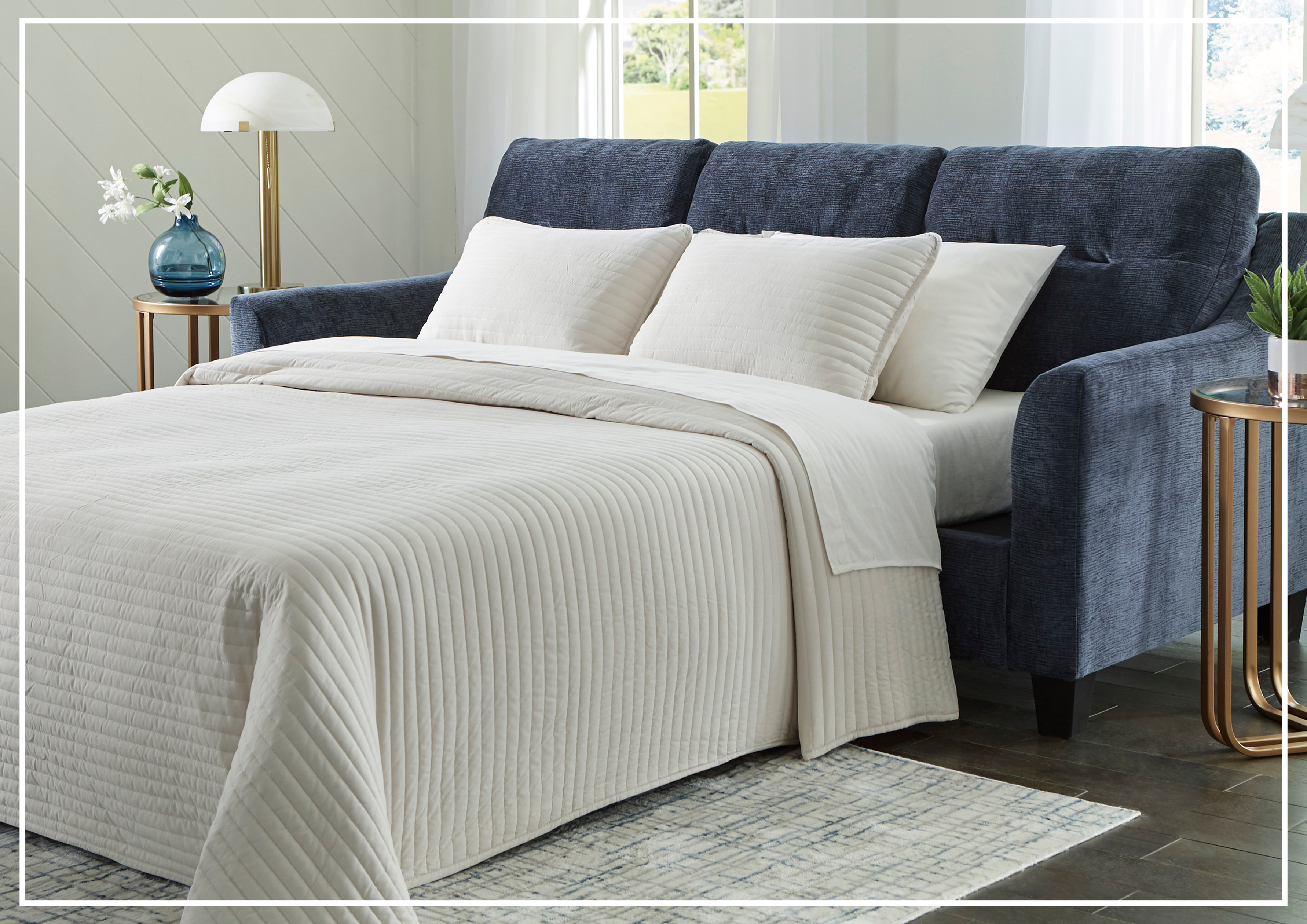 Gio Italia Ammonite Queen Sofa Sleeper with Chaise Lounge - Convertible Sectional Couch Bed for Small Spaces & Guest Rooms - Perfect for Apartments, Living Rooms and Overnight Guests