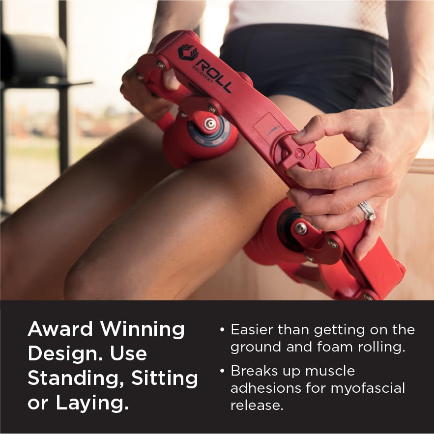 ROLL Recovery R8 Plus Deep Tissue Massage Roller for Muscle Pain Relief - Lava Red Foam Roller for Athletes, Runners & Post-Workout Recovery - Perfect for Home Gym, Yoga & Physical Therapy