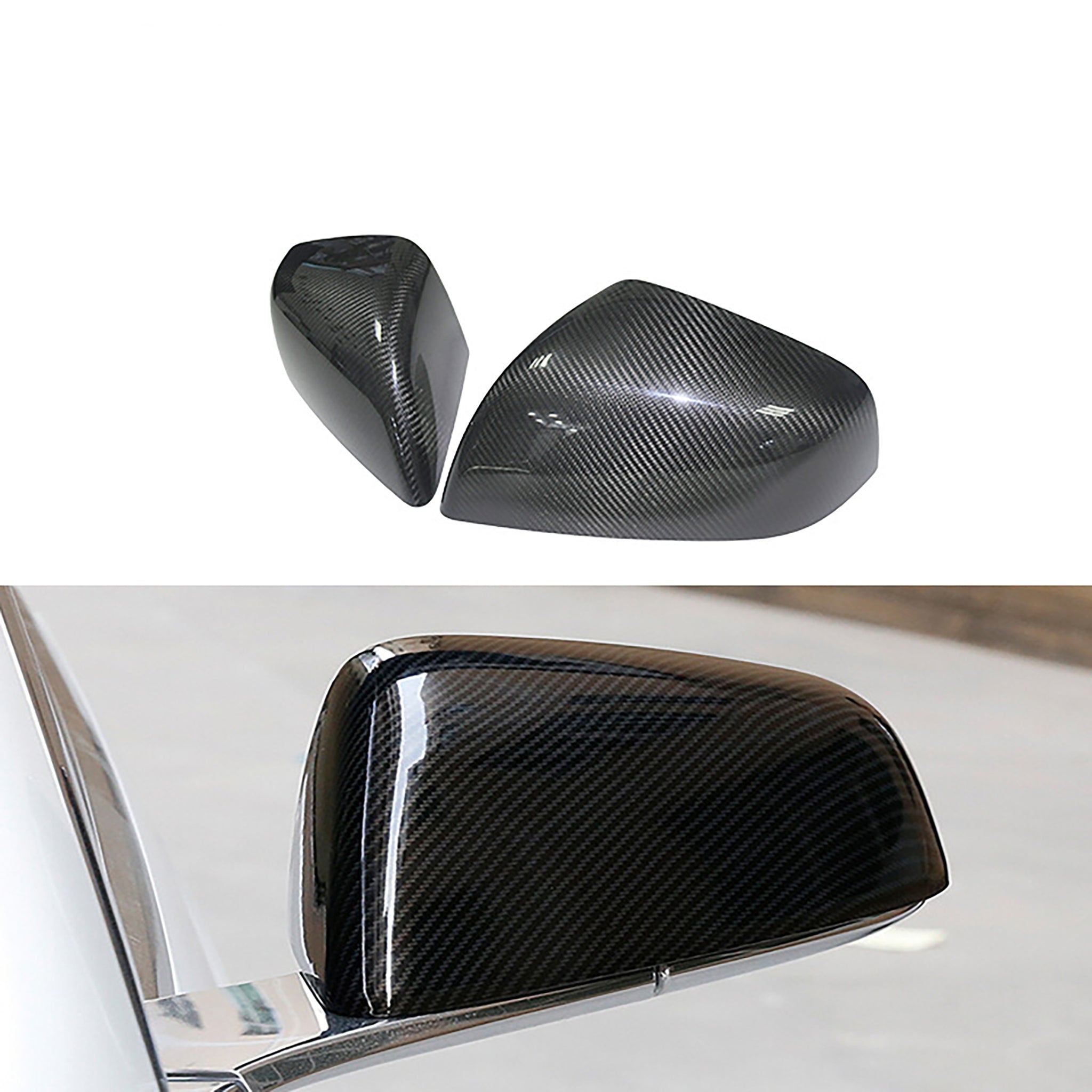 Premium Real Carbon Fiber Mirror Covers for Tesla Model X (2016-2025) - Lightweight & Durable Exterior Upgrade - Perfect for Car Enthusiasts & Customization Lovers