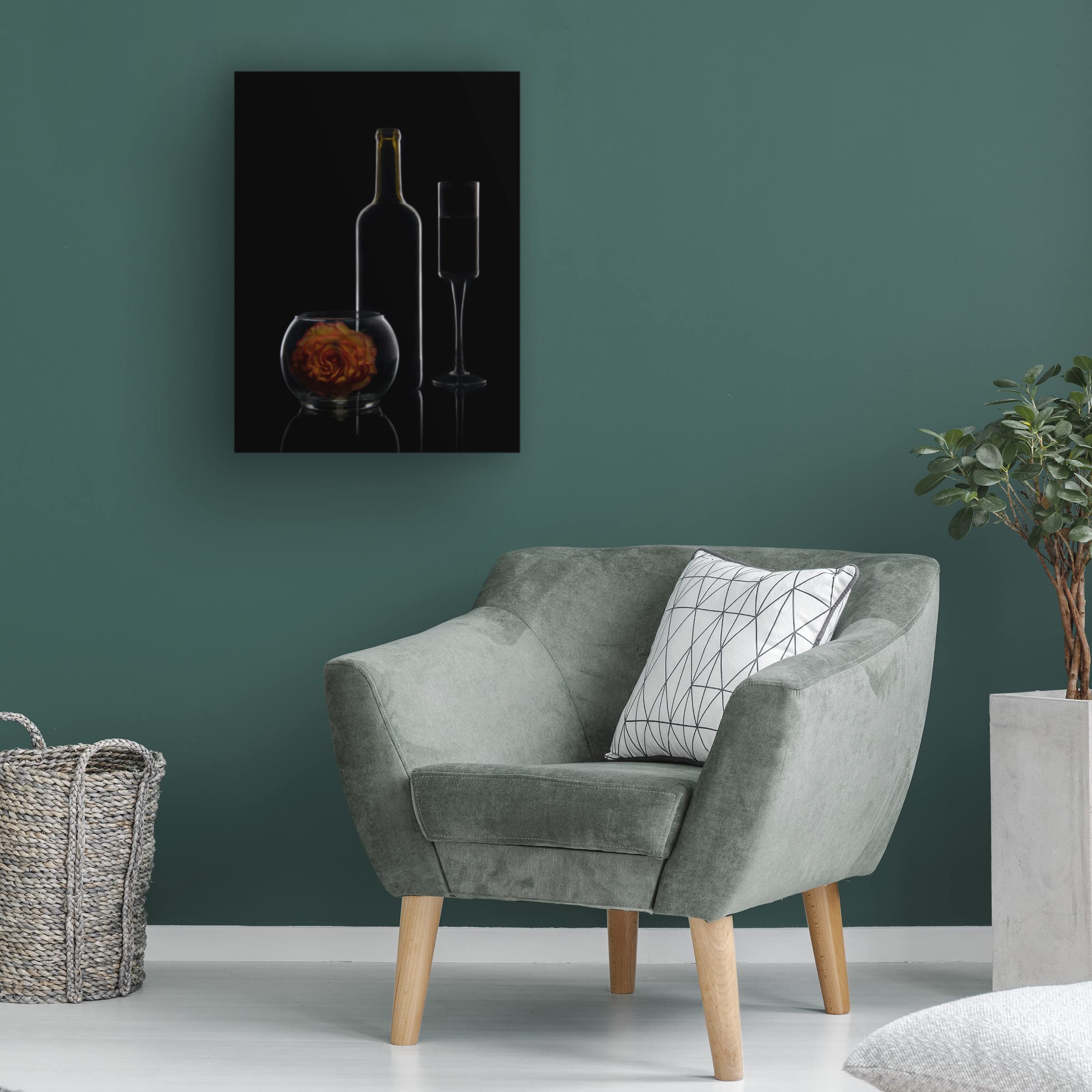 Trademark Fine Art 'Night Rose' Canvas Wall Art by Ming Chen - Elegant Floral Painting for Living Room, Bedroom & Office Decor