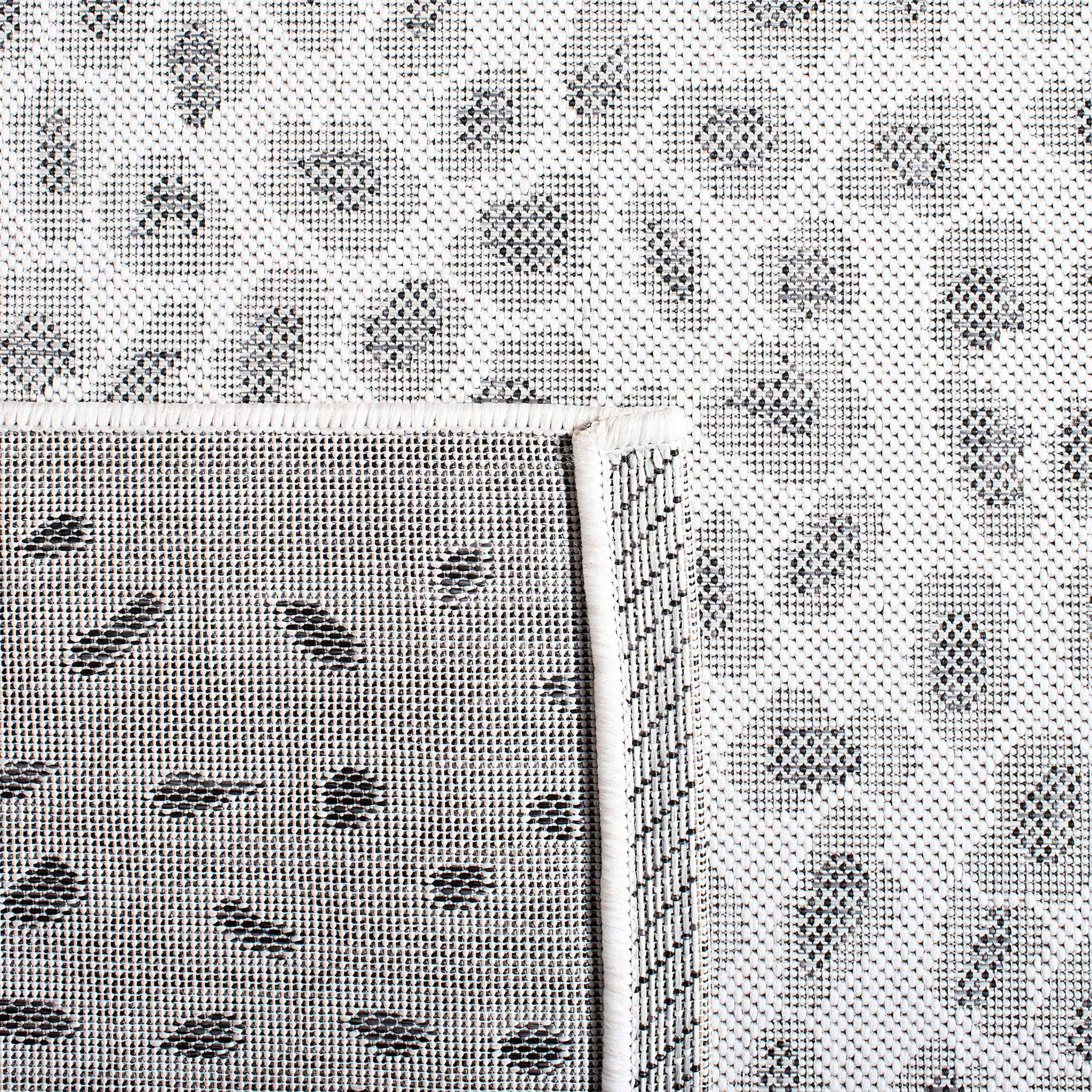 SAFAVIEH Courtyard Collection 8' x 10' Ivory/Grey Indoor Outdoor Waterproof Rug - Easy to Clean, Stain Resistant for Patio, Backyard, Mudroom, Deck & Poolside Use