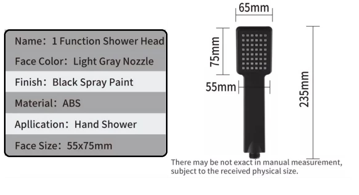1.5M Universal Shower Head with High Pressure Square Thin Rain Shower, Water Saving Handheld Shower for Bathroom, Spa, and Home Use