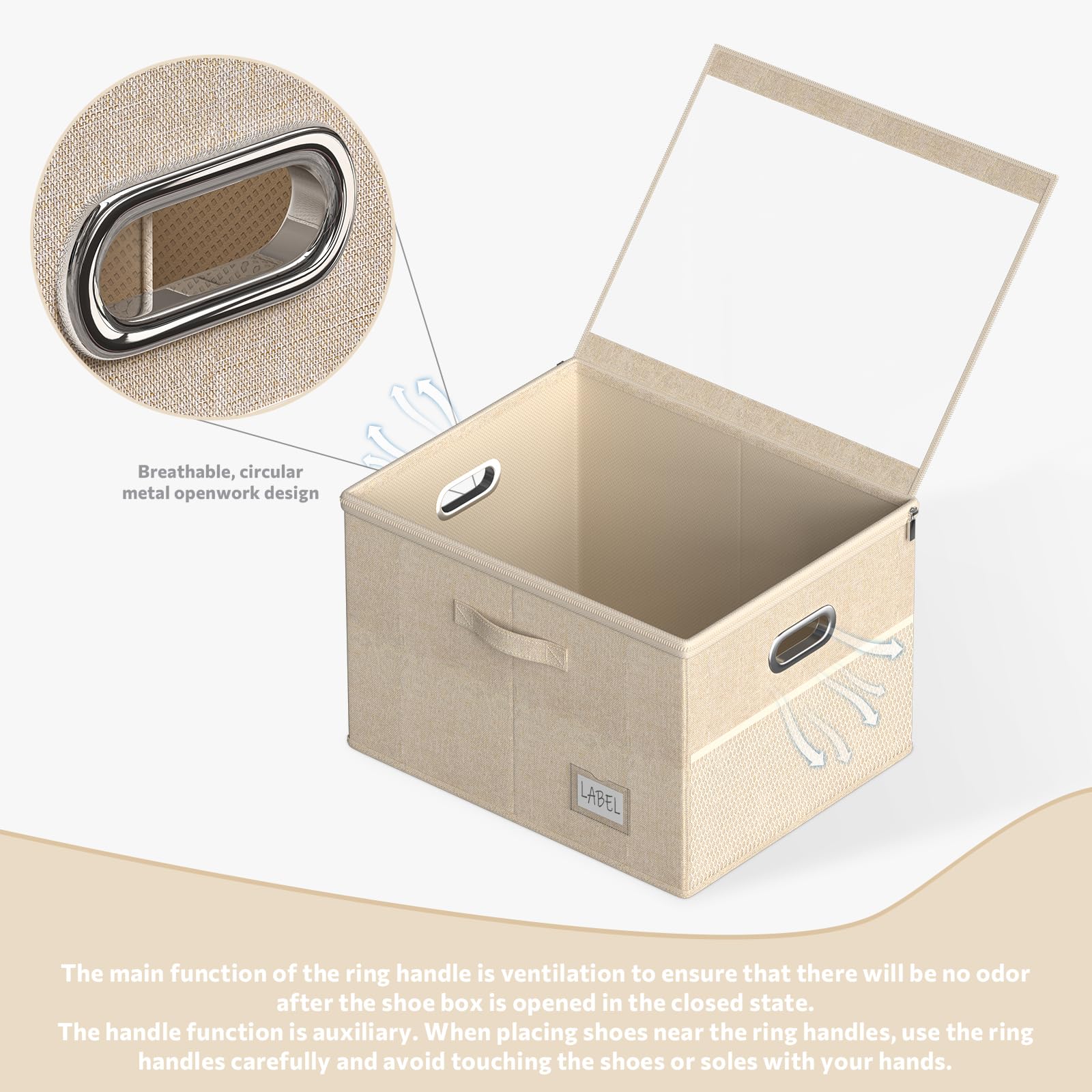 Clear Window Shoe Storage Box Organizer for Closet - Large Space Saving Shoe Bin with Foldable Bottom & Adjustable Dividers (Holds 16 Pairs) - Perfect for Bedroom, Entryway, and Dorm Organization