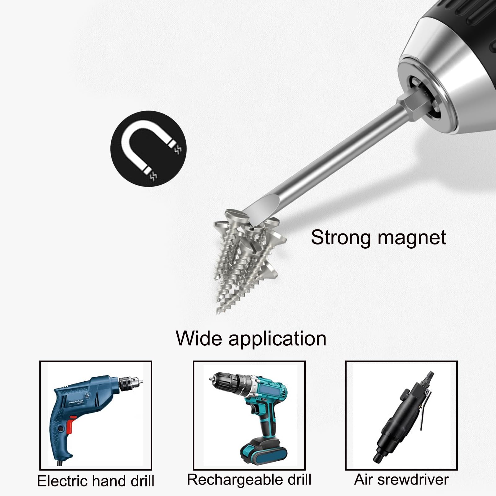 10Pcs 3mm Flat Head Screwdriver Bits - Magnetic Slotted Tip, 1/4