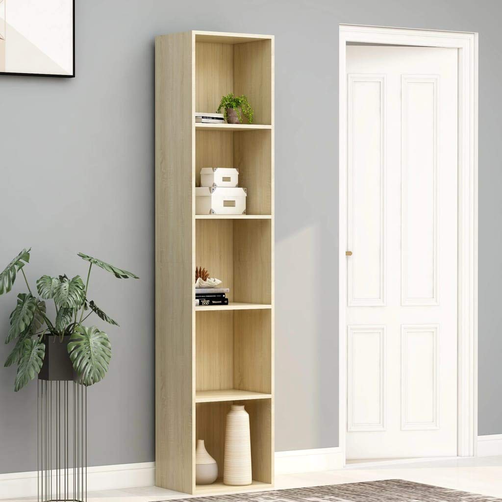 5-Tier Bookcase Shelf Organizer - Freestanding Storage Cabinet for Books, Decor & More - 15.7