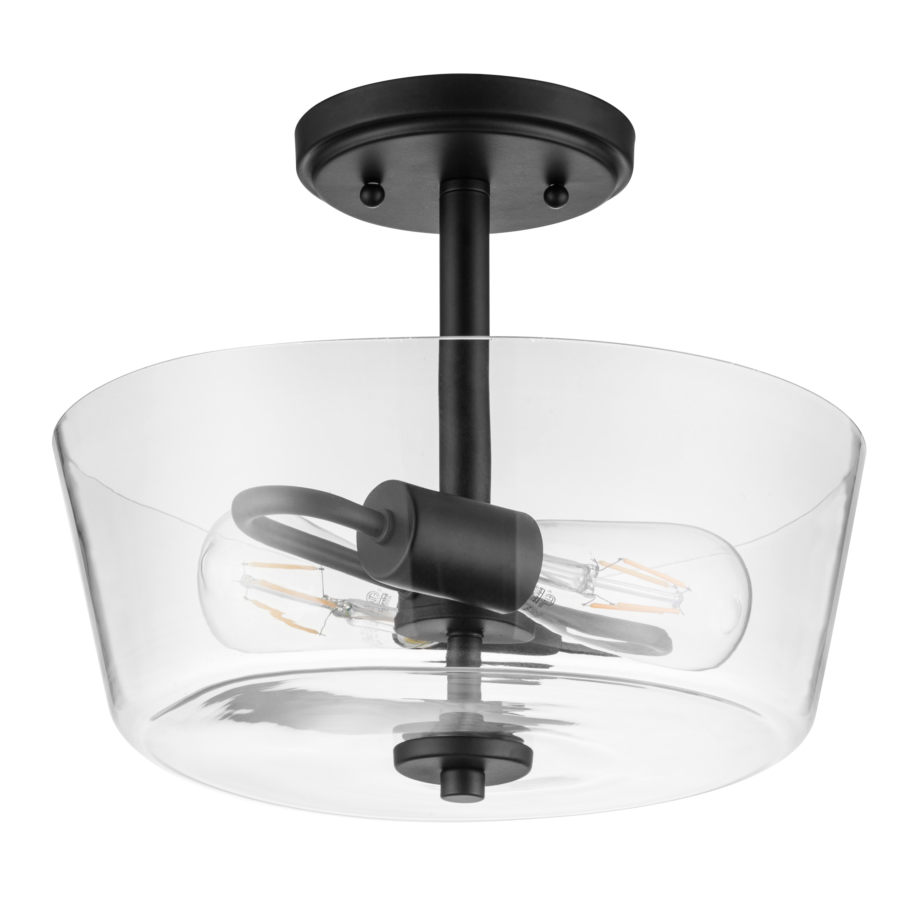 Viktora Semi Flushmount Ceiling Light Fixture - Espresso Brown Finish - Modern Lighting for Bedroom, Hallway, or Entryway