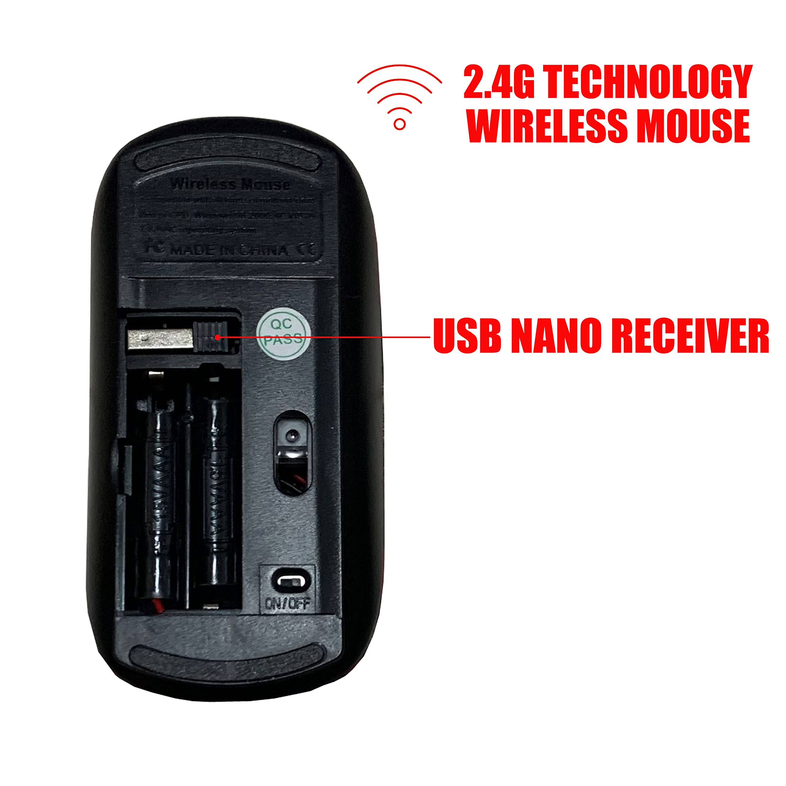 2.4G Wireless Mouse with Cute Shark Fin Ocean Pattern - Ergonomic USB Nano Receiver for Laptop, PC, Mac, Desktop - Perfect for Office, Gaming, Travel & Home Use