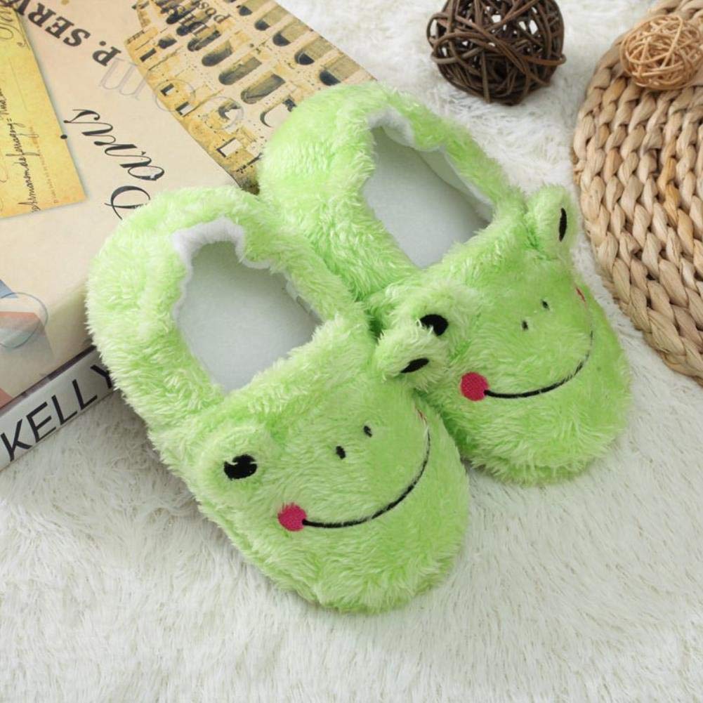 Toddler Girls & Boys Frog Slippers - Warm Winter Cotton House Shoes for Kids | Soft Non-Slip Indoor Slippers for Home, Bedroom & Playtime
