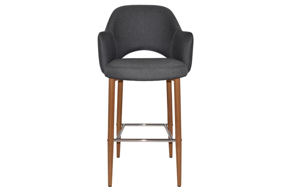 EZ Hospitality Avalon Stool with Arms - Light Oak Finish - 750mm Seat Height - Perfect for Kitchen Islands, Bars & Commercial Settings