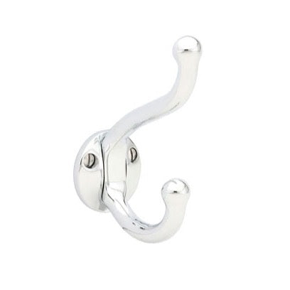 Vintage Chrome Wall Coat Hook - Rust-Resistant & Durable for Entryway, Bathroom, Mudroom & Closet Organization