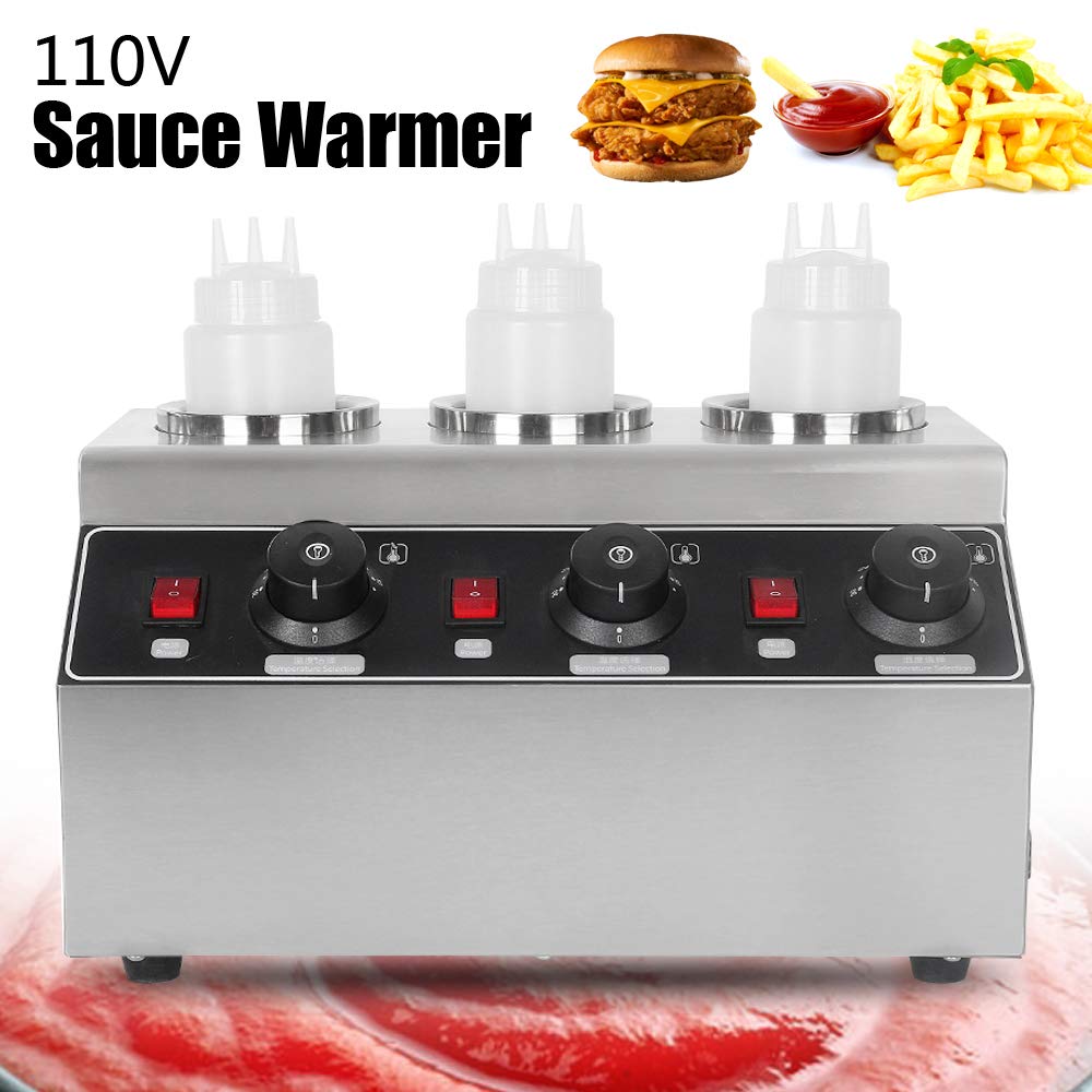 240W Electric Food Warmer - Multifunctional Sauce, Jam, Chocolate, Butter & Cheese Heater with 3 Squeeze Bottles | Perfect for Restaurants, Bakeries & Home Kitchen Use