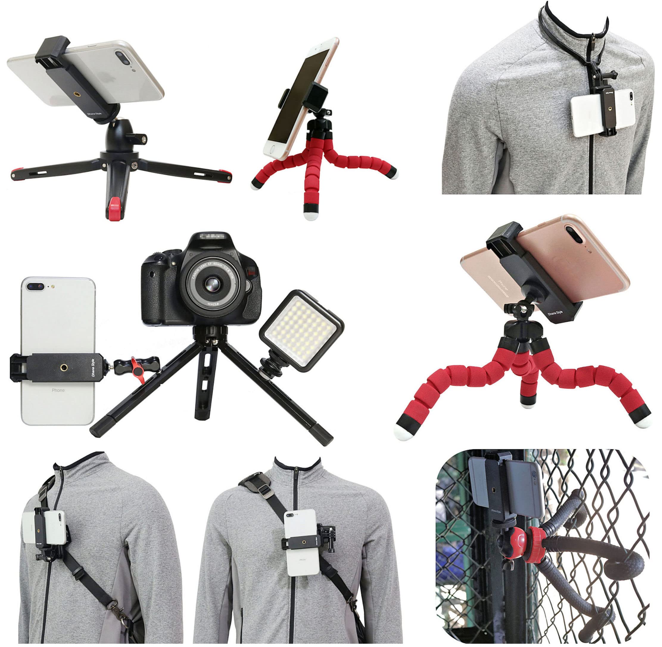 2-Way Adjustable Smartphone Tripod Mount Holder - 1/4