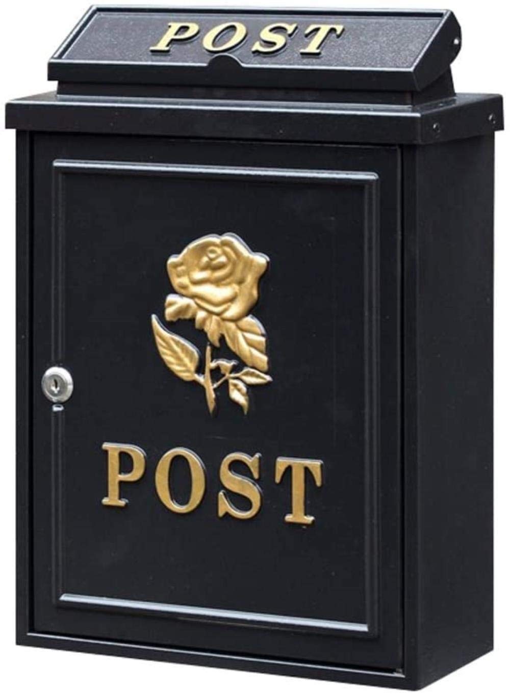 **Waterproof Outdoor Mailbox with Lock - Rustproof Villa Postbox for Letters & Packages, Anti-Theft Design (Red & Gold) - Perfect for Homes, Gardens, and Offices**