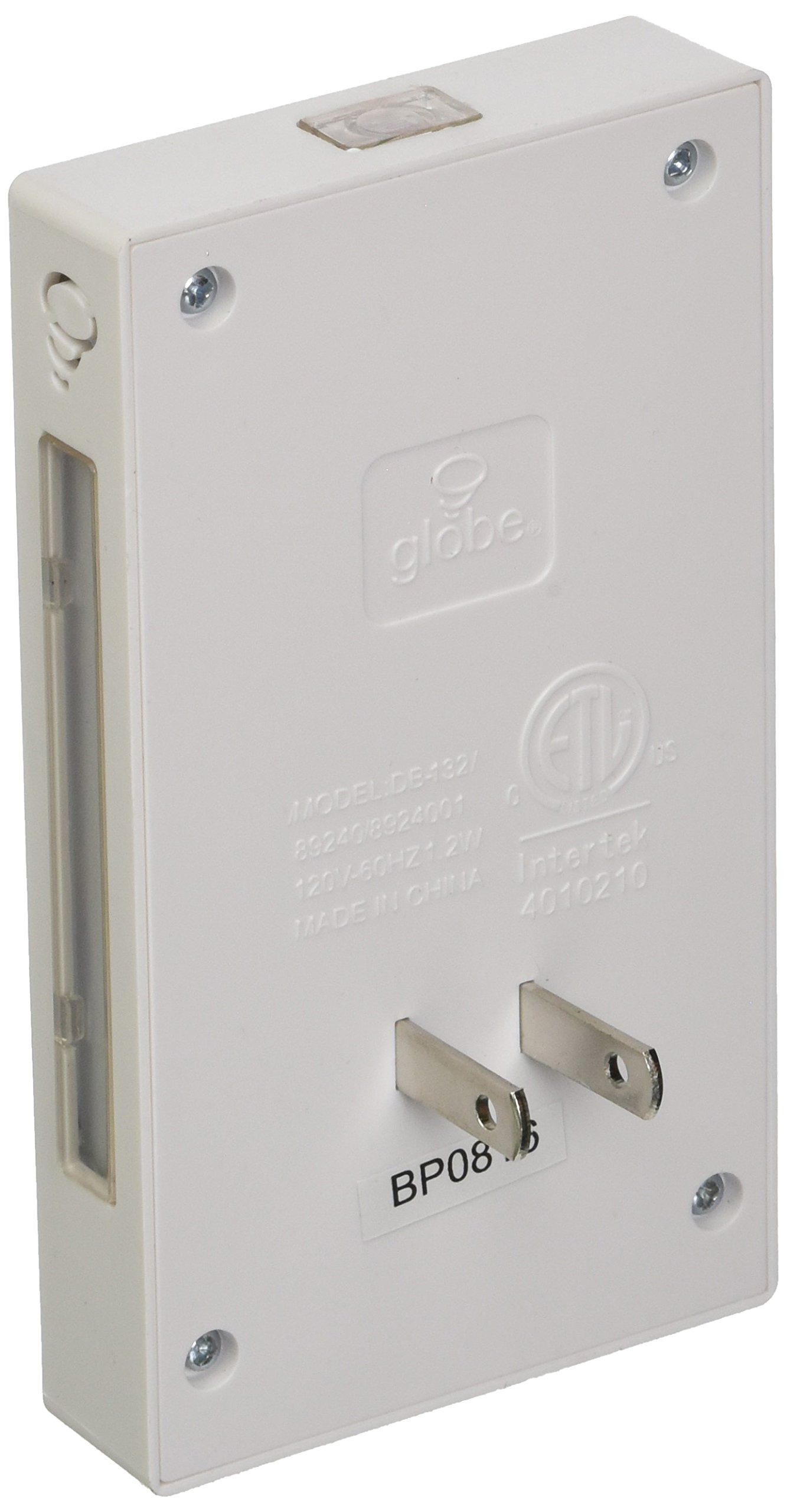 GLOBE ELECTRIC 8950201 Auto-Dimming Night Light Plug-in, Energy-Efficient LED for Bedroom, Hallway, Bathroom & Nursery - Soft Glow for Safe Nighttime Navigation