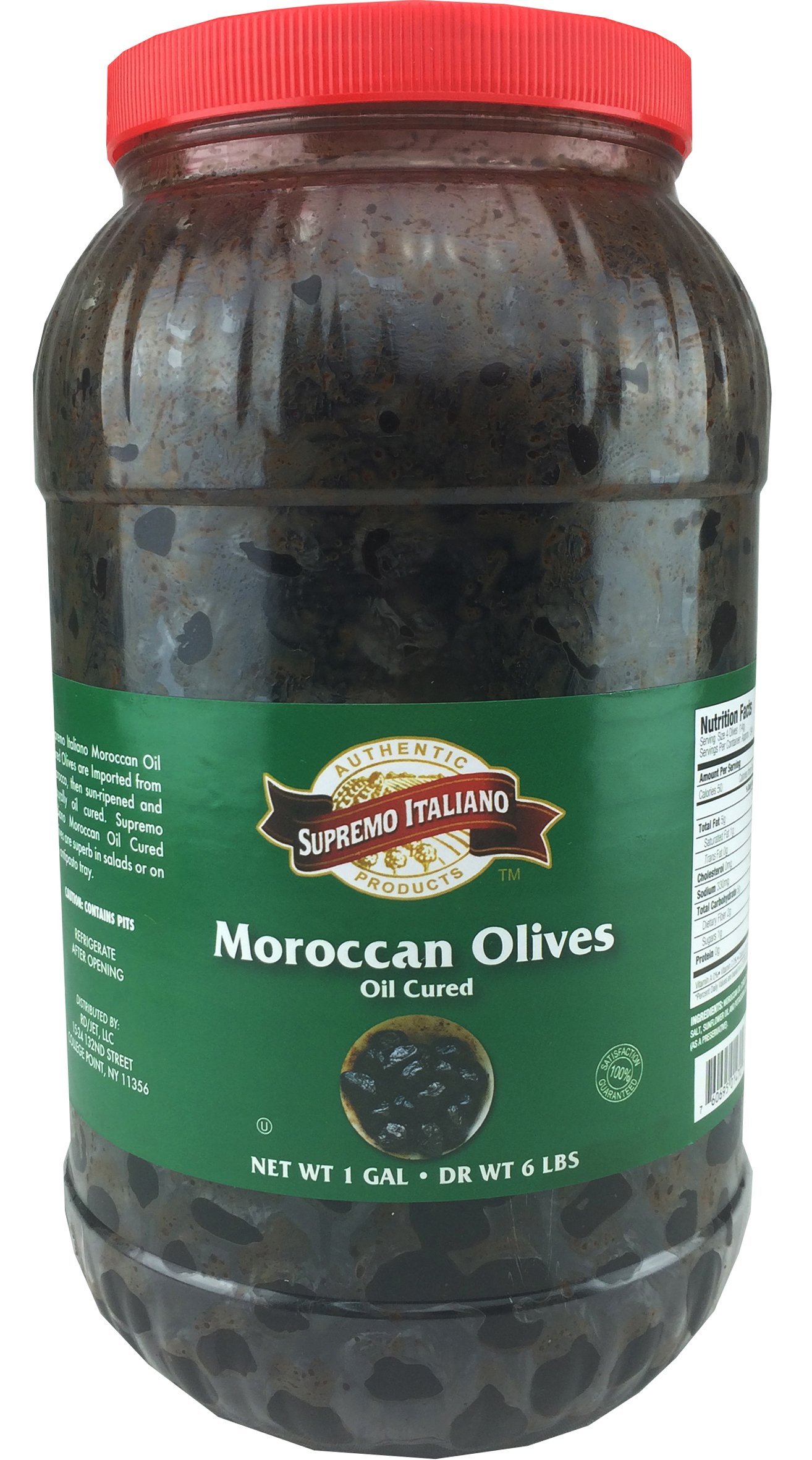 Premium Oil-Cured Moroccan Olives - Supremo Italiano 1 Gallon Bulk Size | Gourmet Cooking, Charcuterie Boards & Mediterranean Recipes