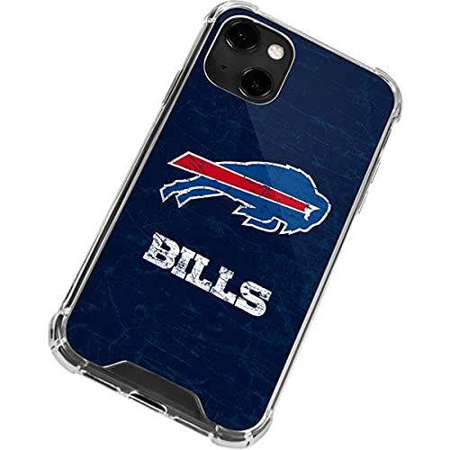 Officially Licensed NFL Buffalo Bills Distressed Design Clear Phone Case for iPhone 13 - Durable Protective Cover for Football Fans, Game Days & Everyday Use